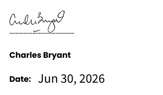 Charles Bryant signature